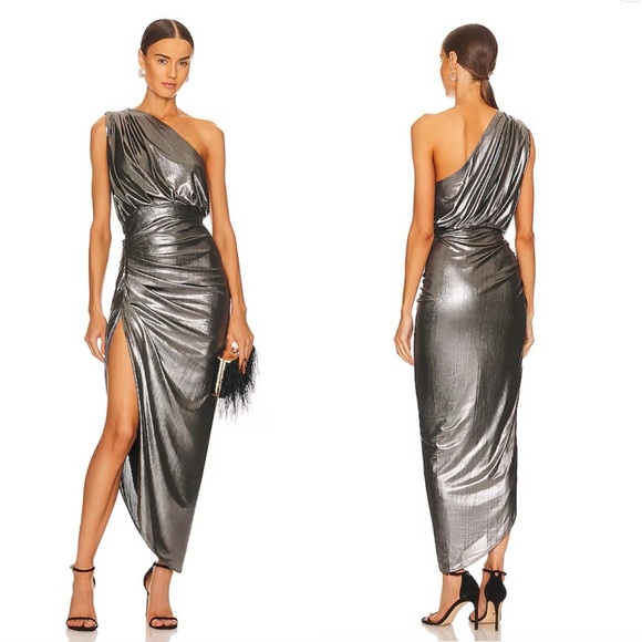 In The Mood For Love Cari Metallic Body-Con Maxi Dress - Picture 1 of 10